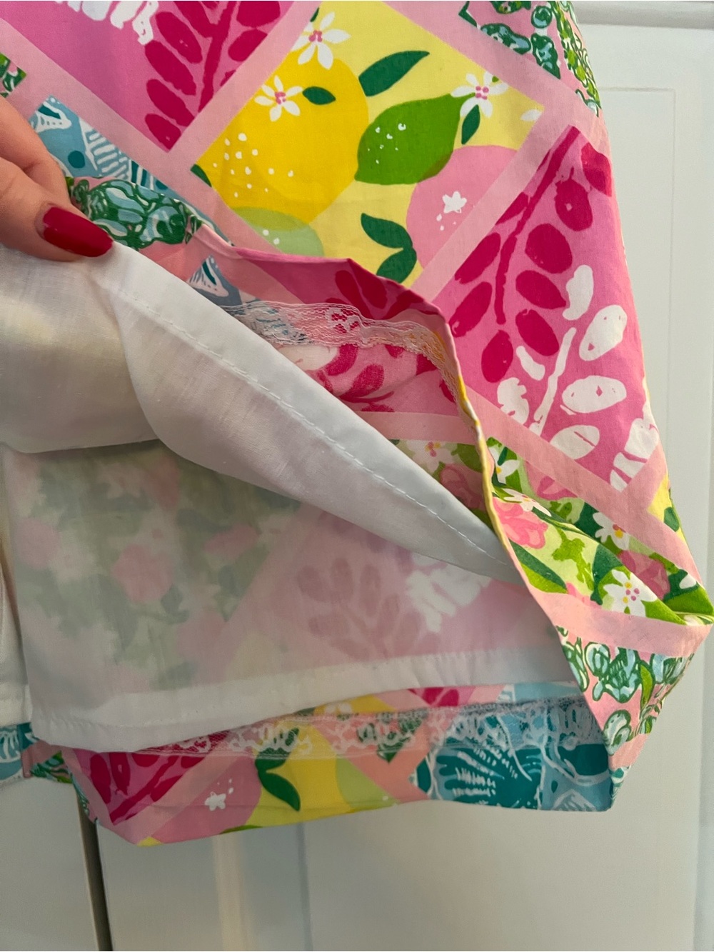 Lilly Pulitzer Vintage White Label Floral Patchwork A-Line Skirt Size 8 - Picture 6 of 9